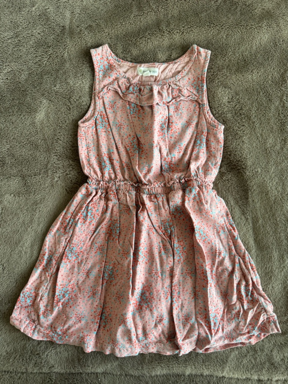 Tucker and Tate pink floral dress with drawstring waist. Size: 6